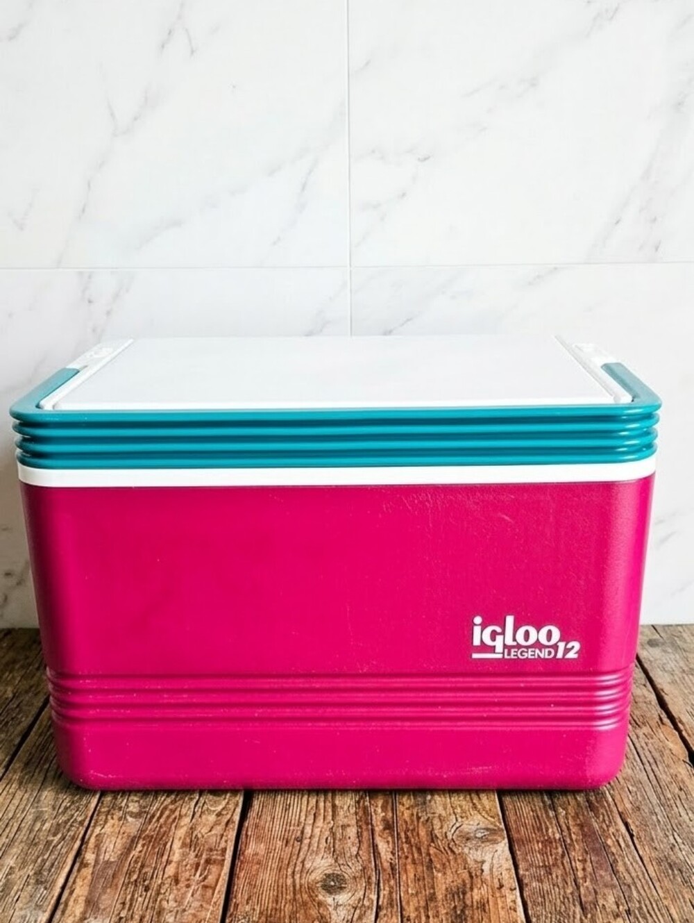 Vintage 90s Igloo Legend 12 Cooler | Magenta & Teal Retro Neon | Excellent